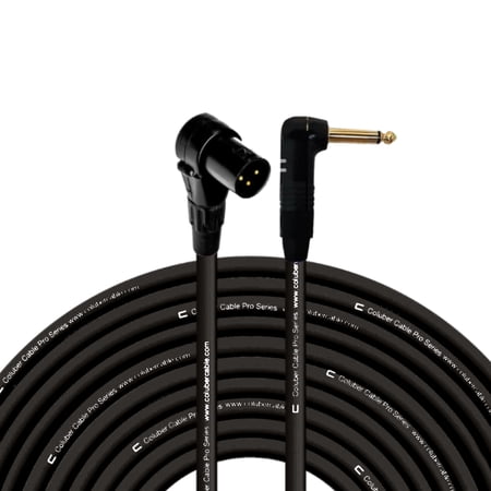 Columber Cable - Right Angle XLR Male to Right Angle 1/4" TS 3-Pin Connector