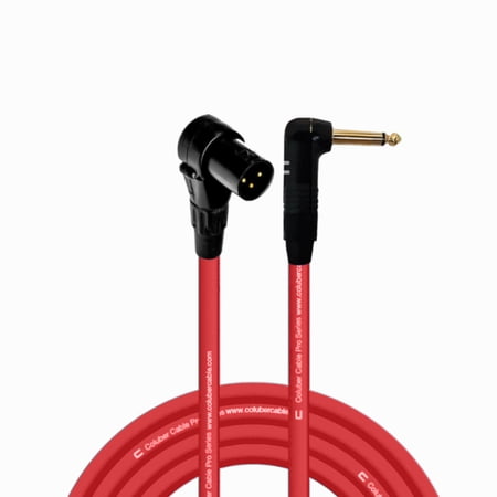 Columber Cable - Right Angle XLR Male to Right Angle 1/4" TS 3-Pin Connector