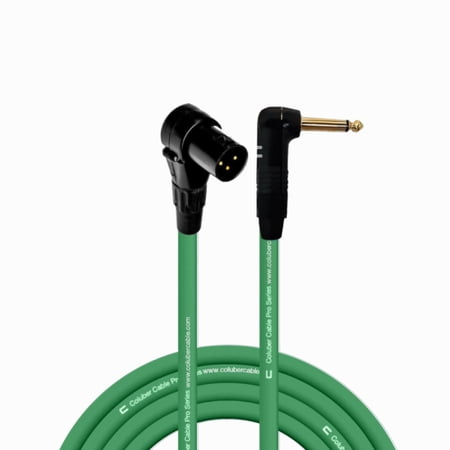 Columber Cable - Right Angle XLR Male to Right Angle 1/4" TS 3-Pin Connector