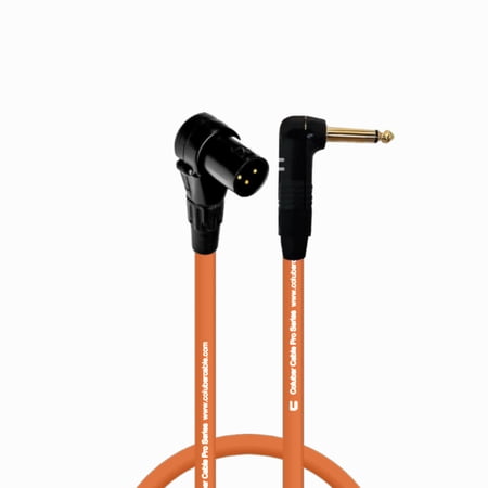 Columber Cable - Right Angle XLR Male to Right Angle 1/4" TS 3-Pin Connector