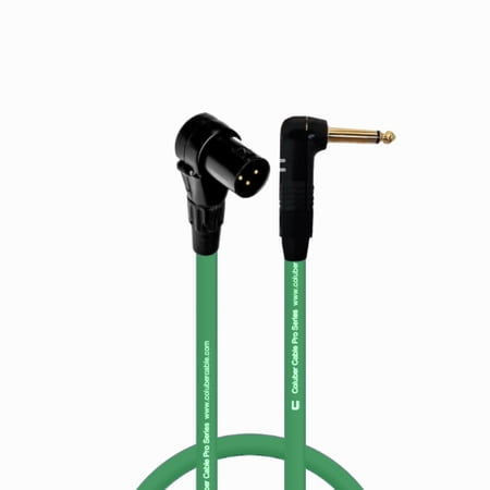 Columber Cable - Right Angle XLR Male to Right Angle 1/4" TS 3-Pin Connector