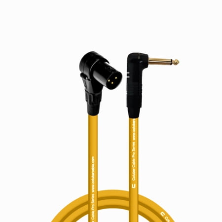 Columber Cable - Right Angle XLR Male to Right Angle 1/4" TS 3-Pin Connector