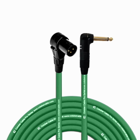 Columber Cable - Right Angle XLR Male to Right Angle 1/4" TS 3-Pin Connector