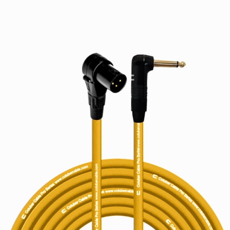 Columber Cable - Right Angle XLR Male to Right Angle 1/4" TS 3-Pin Connector
