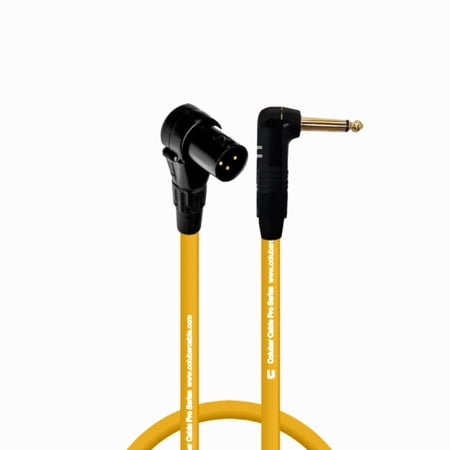 Columber Cable - Right Angle XLR Male to Right Angle 1/4" TS 3-Pin Connector
