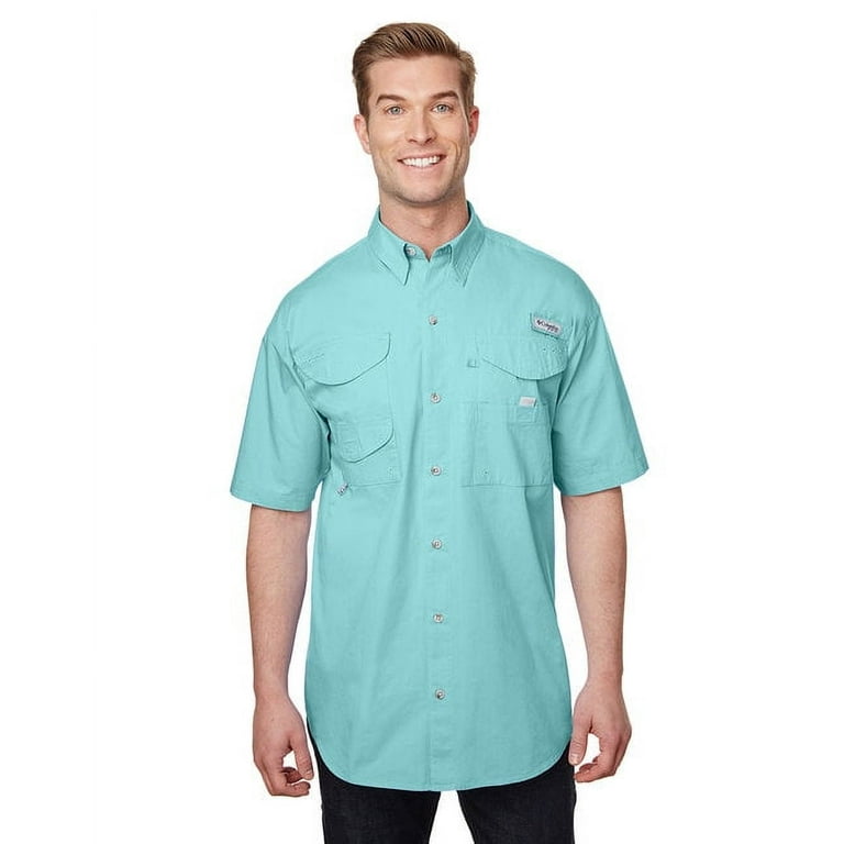 Columbia Men’s PFG Fishing Shirt Size Large Beige Vented Short Sleeve FM7140