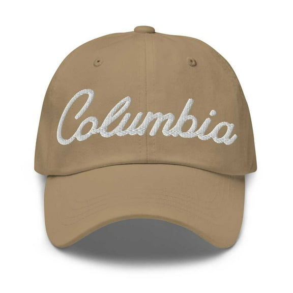 Columbia Baseball Cap Columbia Dad Hat Bold Script South Carolina SC Hat Embroidered Souvenir Gift Khaki