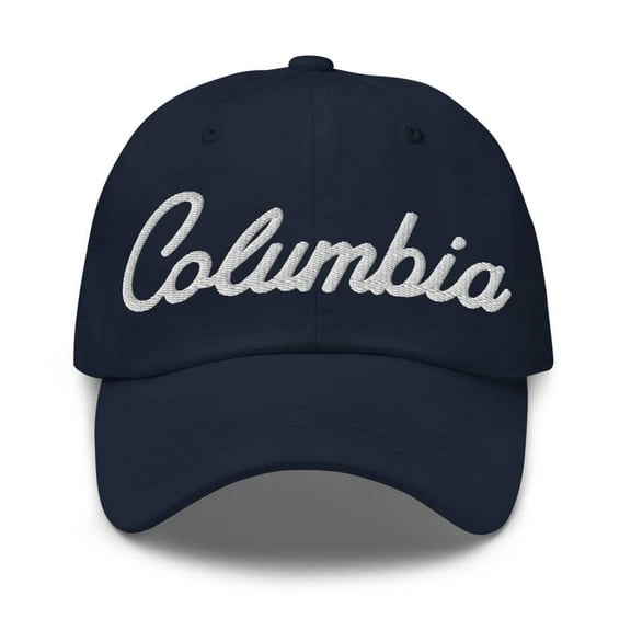 Columbia Baseball Cap Columbia Dad Hat Bold Script South Carolina SC Hat Embroidered Souvenir Gift Navy