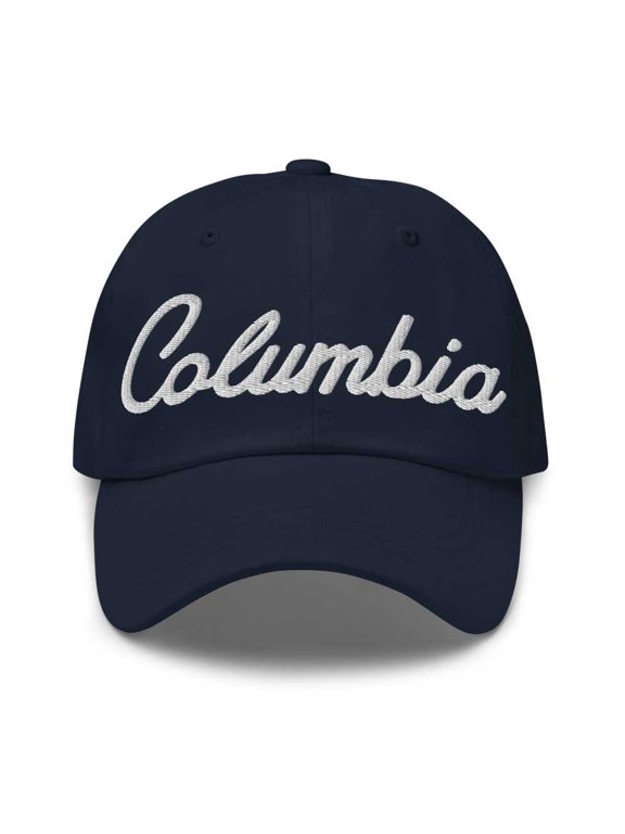 Columbia Baseball Cap Columbia Dad Hat Bold Script South Carolina SC Hat Embroidered Souvenir Gift Navy
