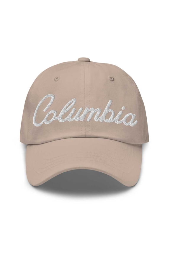 Columbia Baseball Cap Columbia Dad Hat Bold Script South Carolina SC Hat Embroidered Souvenir Gift Stone