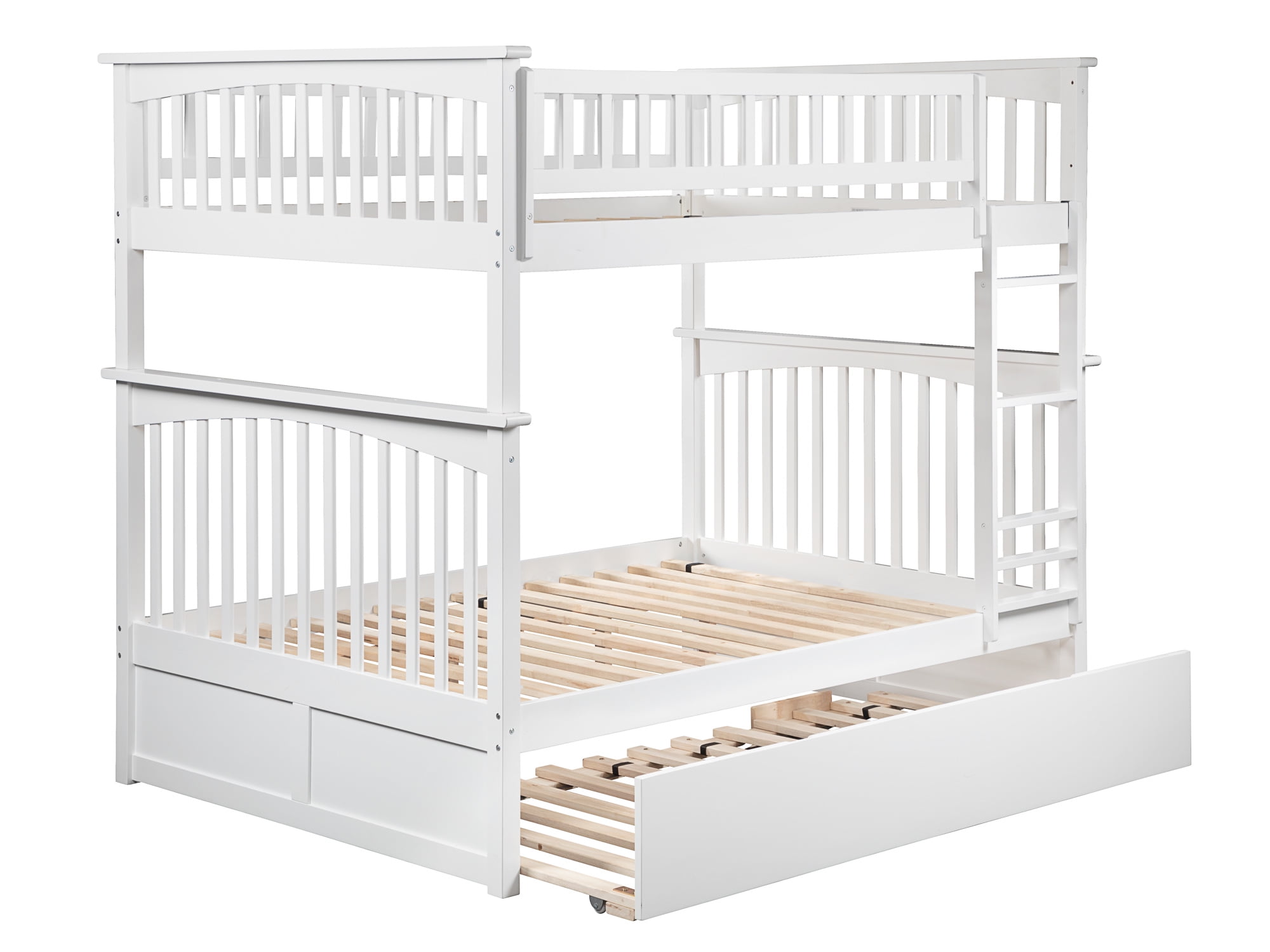 Columbia Bunk Bed Full over Full with Full Size Urban Trundle Bed in