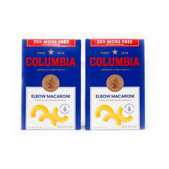 Columbia Elbow Macaroni, 20oz, Pack of 2