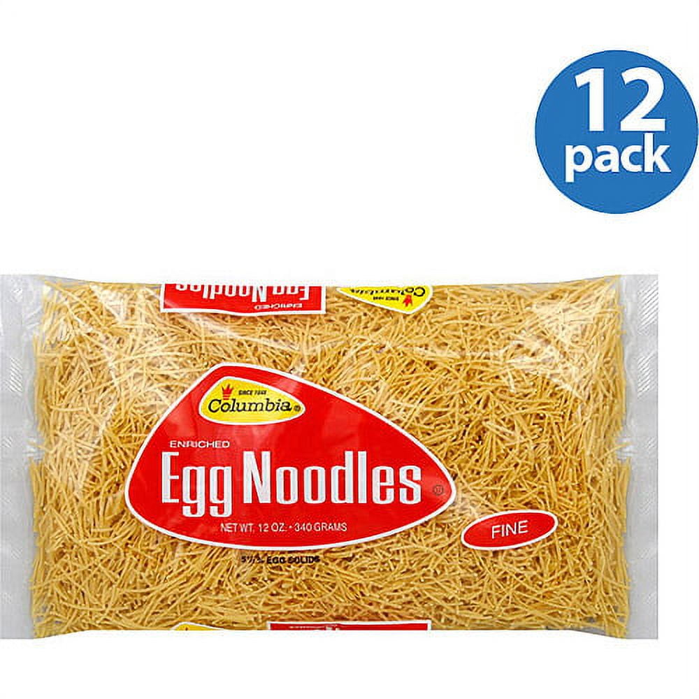 Columbia Enriched Fine Egg Noodles, 12 oz, (Pack of 12)