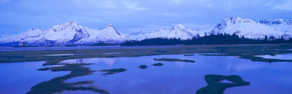 Columbia Glacier near TransAlaska Pipeline Valdez Alaska Canvas Art - Panoramic Images (36 x 12)