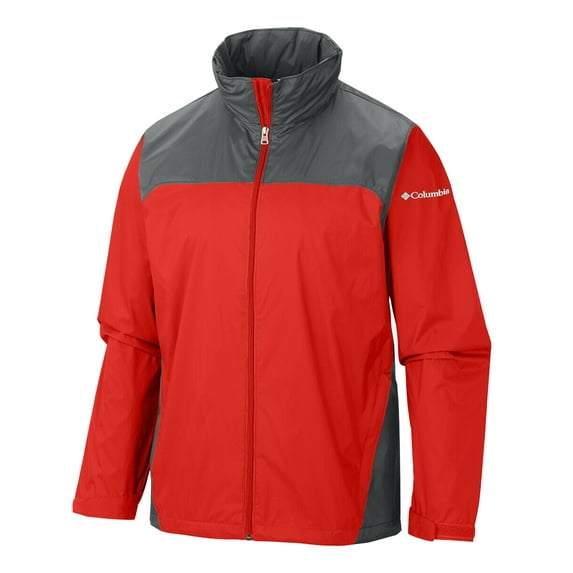 Columbia Golf Men's Glennaker Lake Waterproof Full-Zip Jacket, 2X-Large Red/Gray -