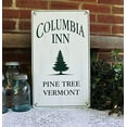 thumbnail image 1 of Columbia Inn Christmas Sign Holiday Decor Pine Tree Vermont Holiday Sign White Christmas Handcrafted Quote Decorative Sign Home Tin Sign 12x16 Inch Tin Sign, 1 of 5