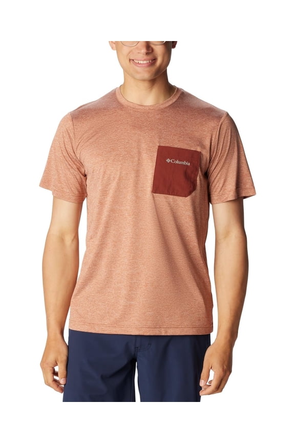 Men's Regular Fit Short Sleeve T-Shirt Casual Comfort Auburn Brown New