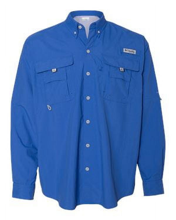 Columbia Long Sleeve Cotton Check Shirt, Men's Size L cotton navy blue type Vintage Second Hand