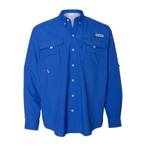 Columbia Mens PFG Bahama II Long Sleeve Shirt, Vivid Blue, Large