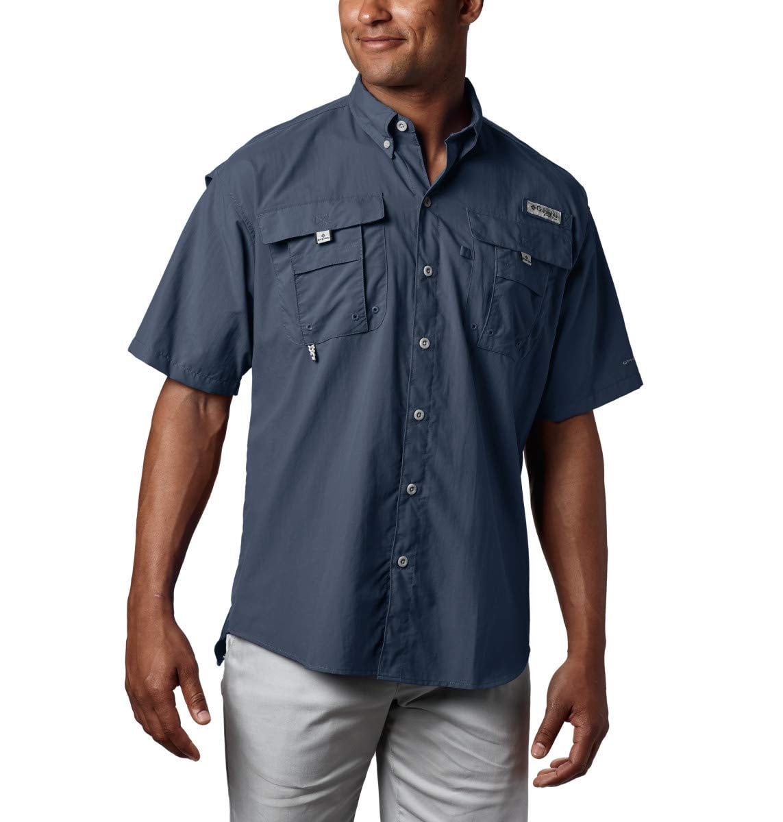 Columbia Men's Bahama II UPF 30 Short Sleeve PFG Fishing Shirt, Collegiate  Navy, 1X