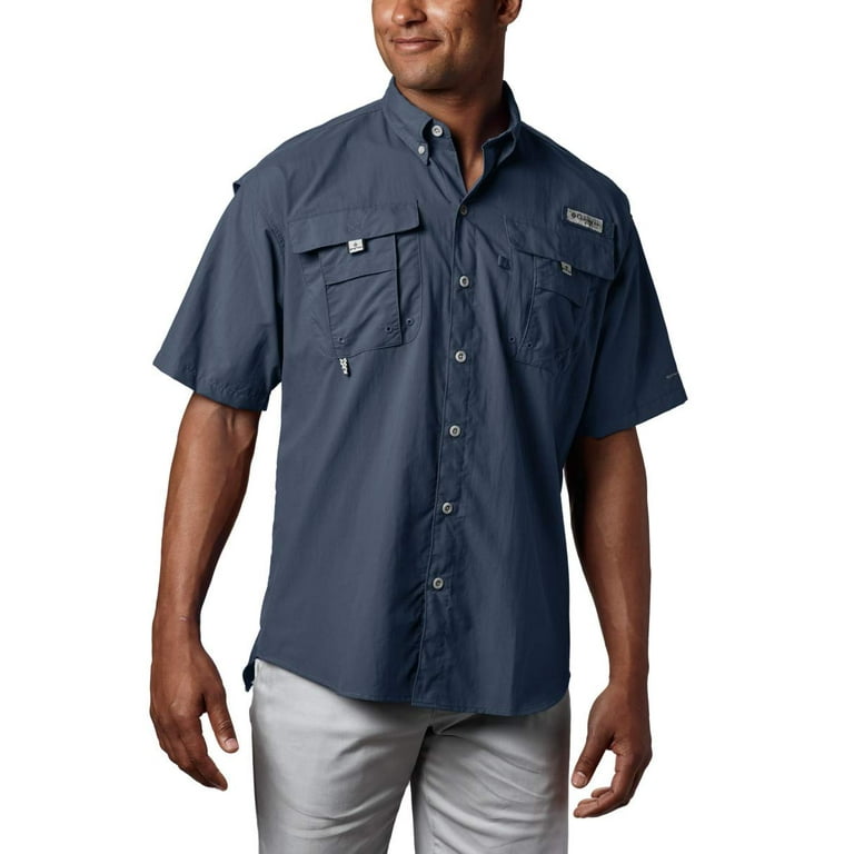 Columbia Men's Bahama II UPF 30 Short Sleeve PFG Fishing Shirt, Collegiate  Navy, 1X 