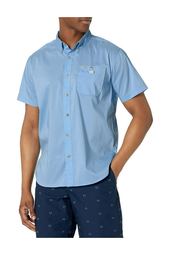 Men's Bonefish Short Sleeve Shirt, Agate Blue, XX-Large