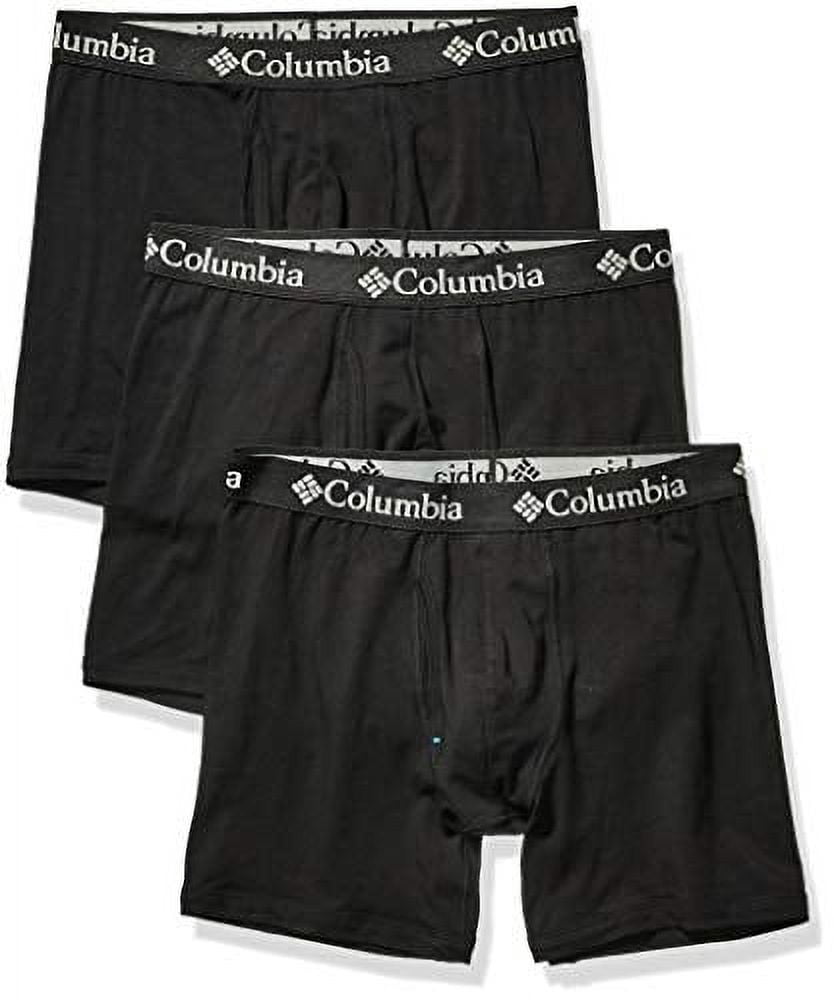 Columbia Men's Cotton Stretch 3 PK Boxer Brief, New Black, Extra
