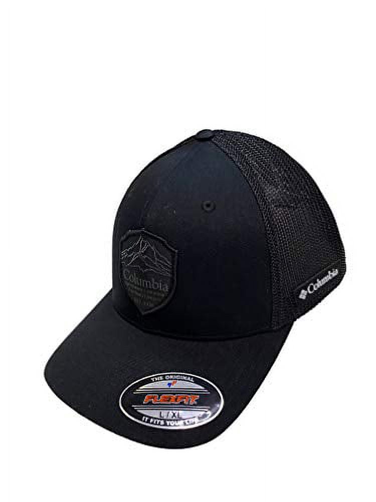 Columbia Men`s Fitted Trucker Mesh Ball Cap Hat (Black(XU0078