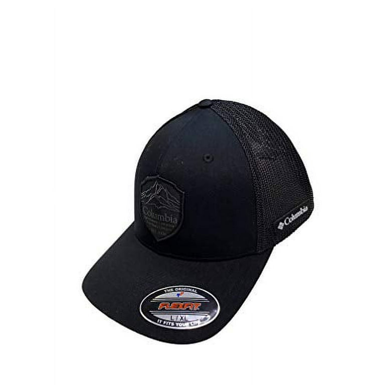 Columbia Men`s Fitted Trucker Mesh Ball Cap Hat (Black(XU0078-006)/Black,  Large/X-Large)