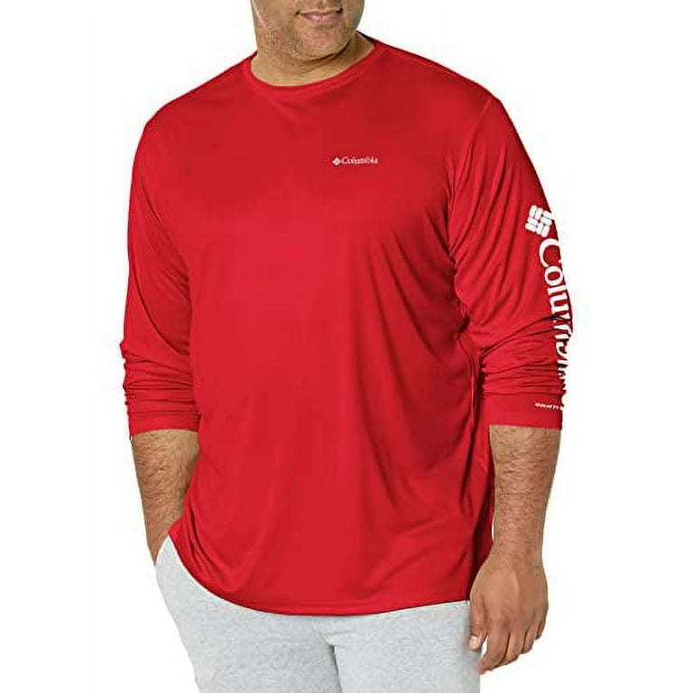 Columbia Men's Fork Stream Long Sleeve Shirt, Mountain Red, Large 