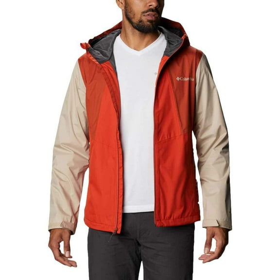 Columbia Mens Inner Limits II Jacket, Packable, XL-Bonfire/Dark Sienna/Ancient Fossil