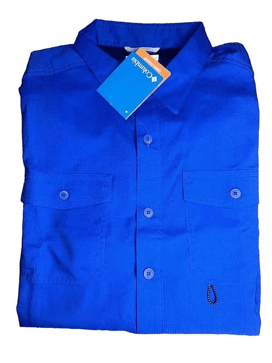 Columbia Men's James Bay Long Sleeve Shirt OMNI-SHADE UPF 40, Blue