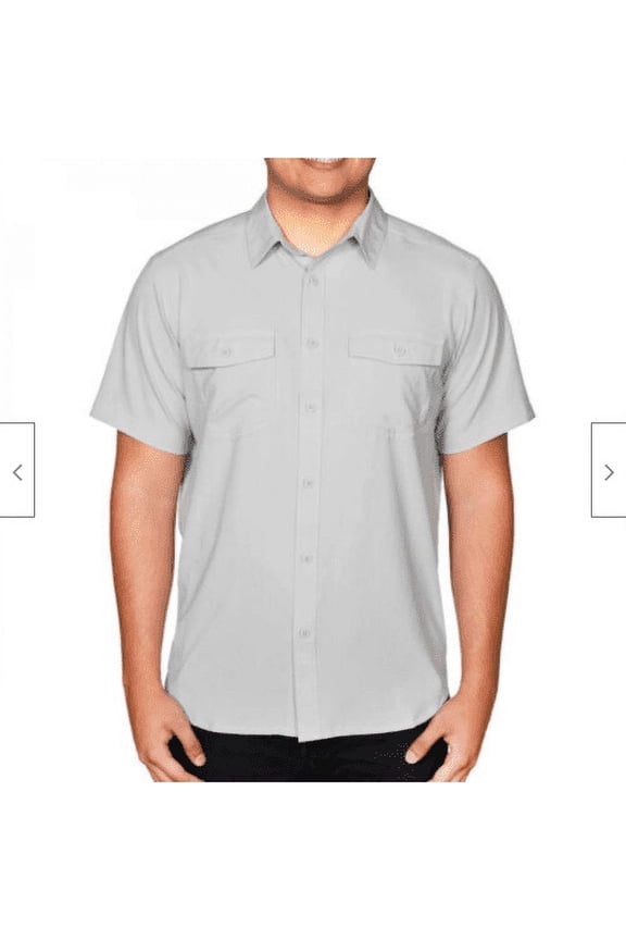 Men's James Bay Short Sleeve Woven Shirt 1598450 (XXL, Cool Gray)