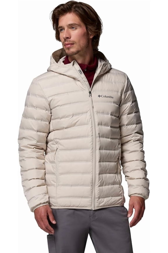 Mens Lake II Down Hooded Jacket  Lightweight Packable Puffer Coat, Small
