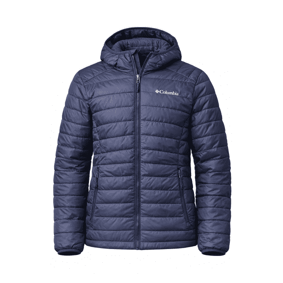 Columbia Mens Lake II Down Hooded Jacket Lightweight Puffer Coat, Blue, XL