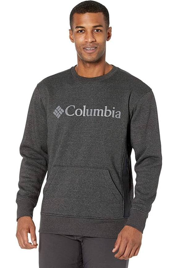 Men's Logo Fleece Crew Heather Black Size M