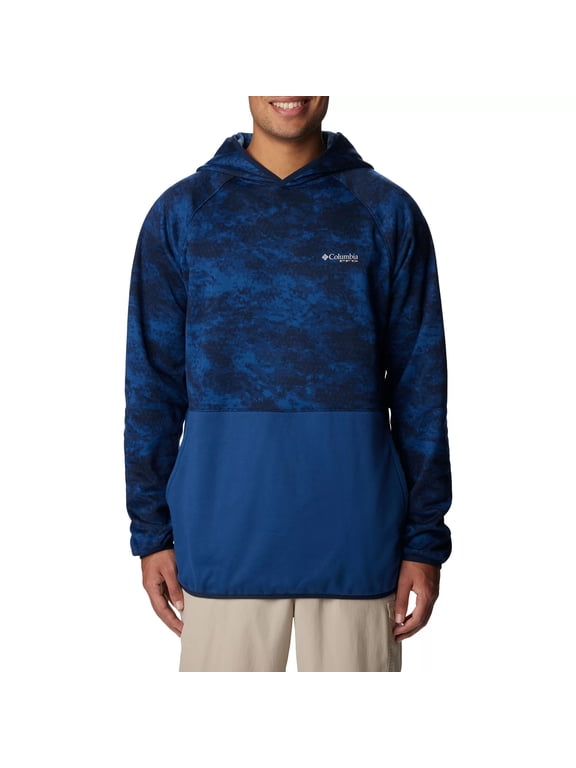Men's Long-Sleeve PFG Super Terminal Fleece Hoodie (Blue, Medium, M)