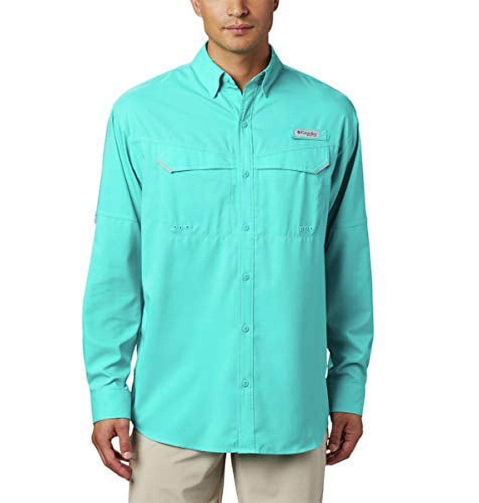 Columbia Men's Low Drag Offshore Long Sleeve Shirt, Bright Aqua, Medium