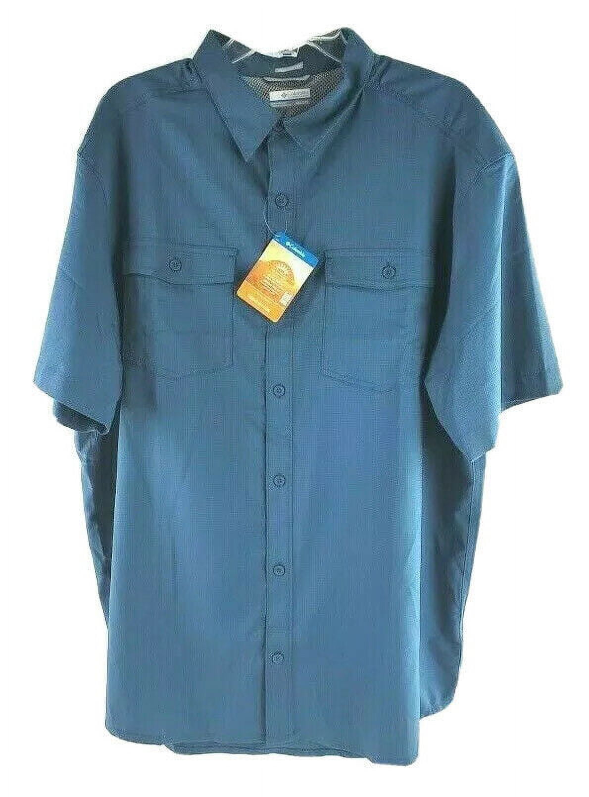 Columbia Men's Omni-Shade SPF 40 Short Sleeve Fishing Shirt, Blue, XL - NEW  