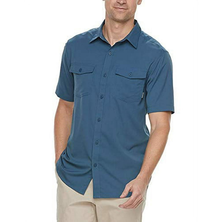 Columbia Men's Omni-Shade Short Sleeved Button-Down Shirt (Whale