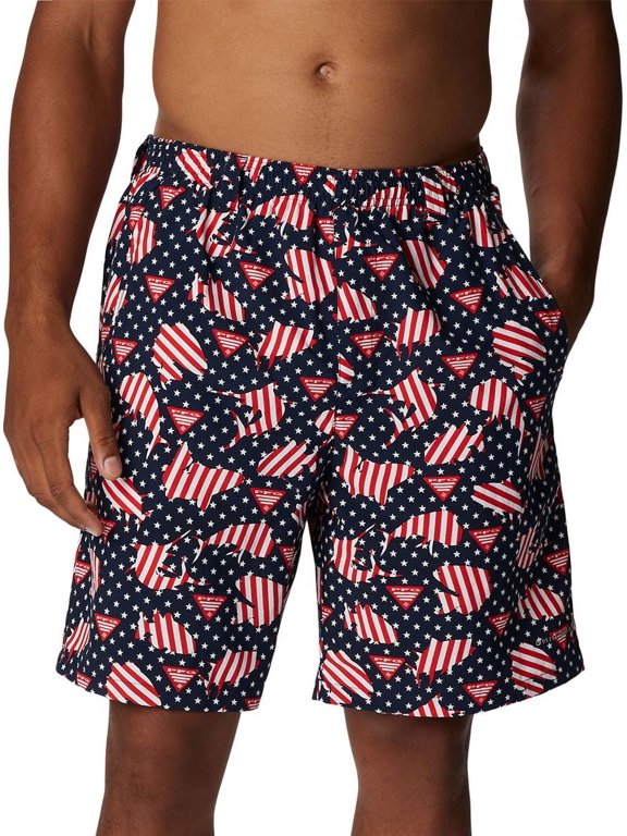 Men's PFG Super Backcast Water Shorts (Collegiate Navy PFG Proud, M X 6)
