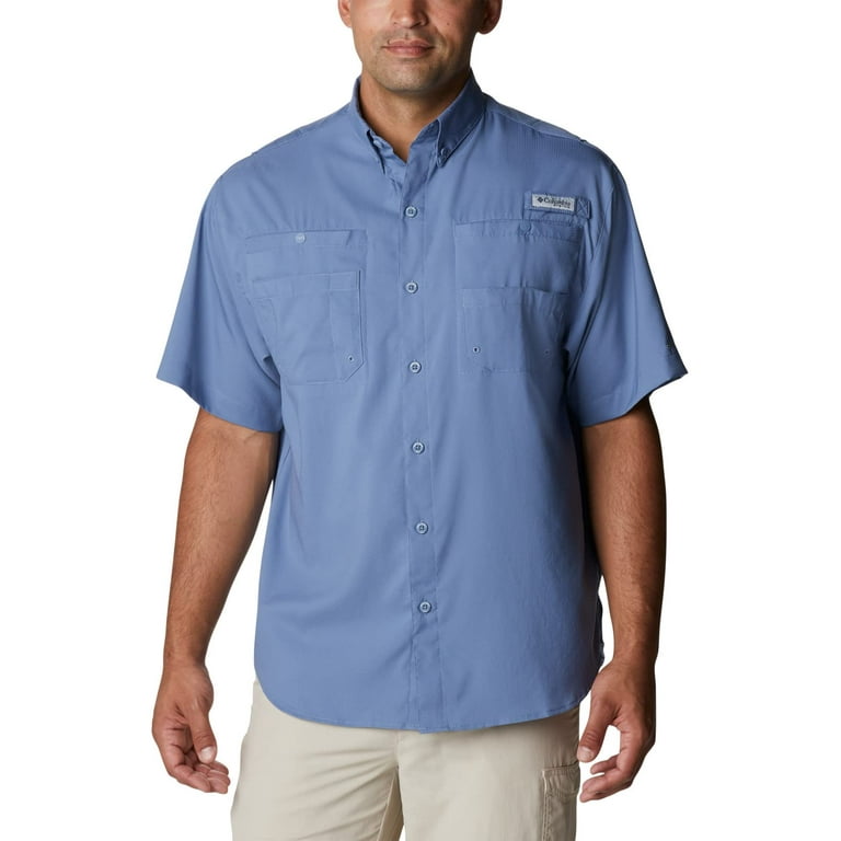 Columbia Men s PFG Tamiami Ii UPF 40 Small Short Sleeve Fishing Shirt Blue Stone