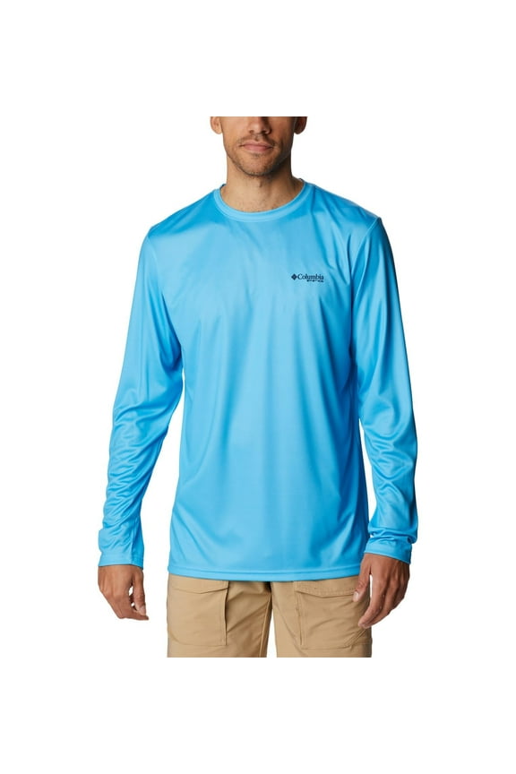 Men's PFG Terminal Tackle Fish Flag Long Sleeve Shirt (Riptd/Coll Nvy Offsh Slam, L)