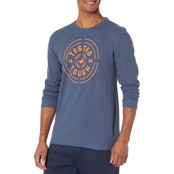 Columbia Men's PHG Primer Waffle Long Sleeve, Zinc/Blaze Pheasant, Medium