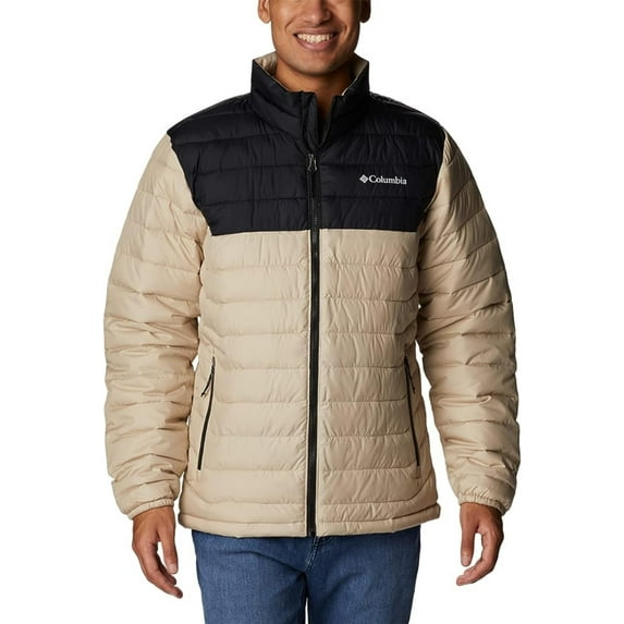 Columbia Men's Powder Lite Jacket, Ancient Fossil/Black, Small