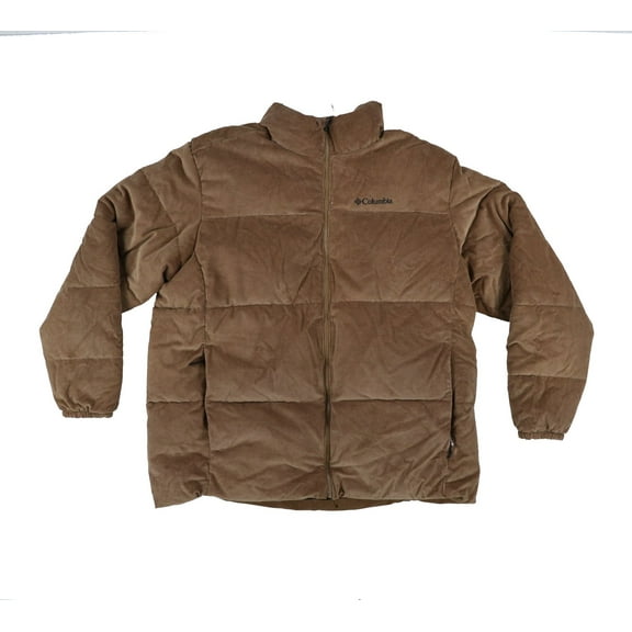 Columbia Men's Puffect Corduroy Jacket Comfort Pockets High Neck Khaki New XL