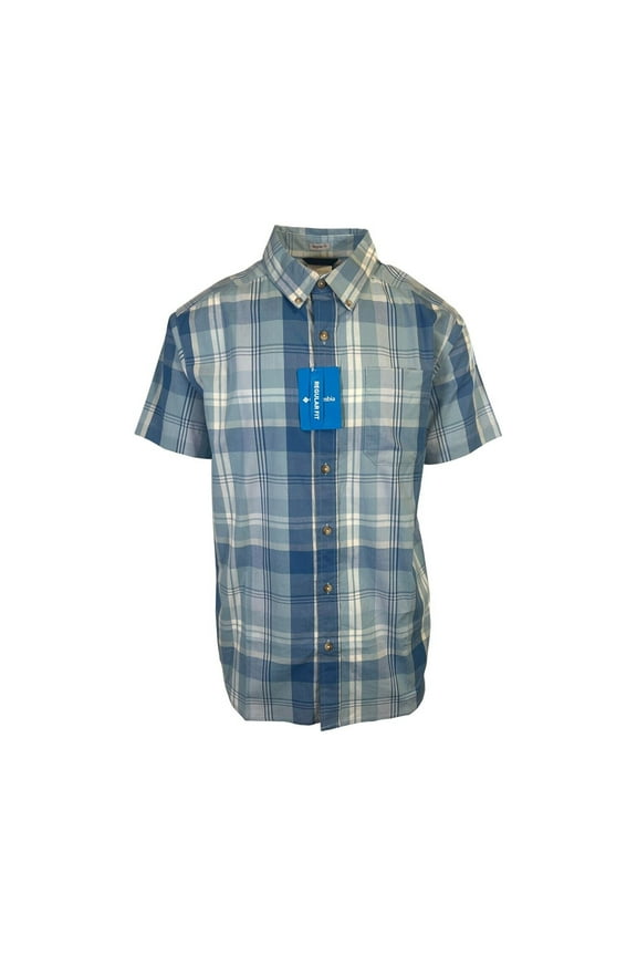 Men's Ripple Blue Multi Plaid Rapid Rivers II Short Sleeve Shirt (429)