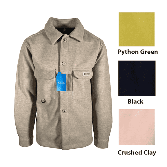 Columbia Men's Shirt Jacket Wallowa L/S- Crushed Clay | Black | Python Green