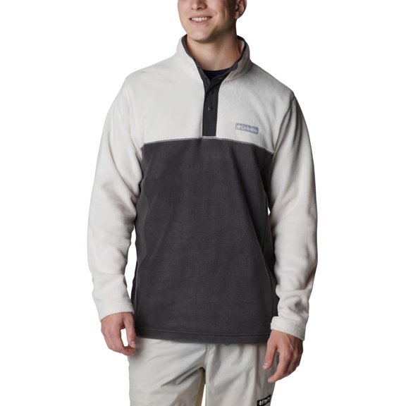 Columbia Men's Steens Mountain Half Snap Pullover Jacket Size L Tall Gray/White