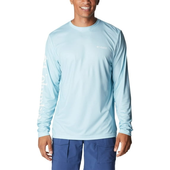 Columbia Men's Terminal Tackle PFG Carey Chen Long Sleeve, Spring Blue/White Reef Cup, X-Large